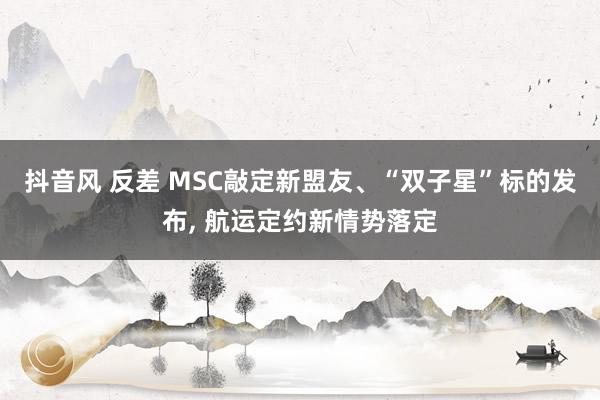 抖音风 反差 MSC敲定新盟友、“双子星”标的发布， 航运定约新情势落定