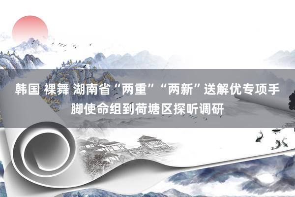 韩国 裸舞 湖南省“两重”“两新”送解优专项手脚使命组到荷塘区探听调研