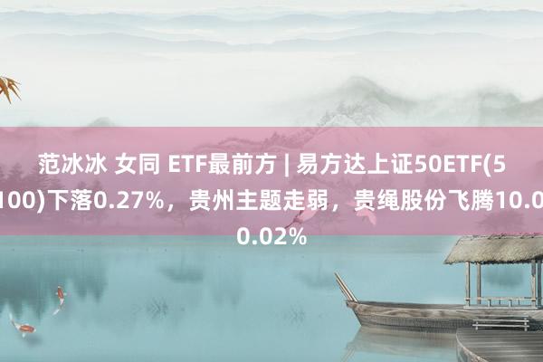 范冰冰 女同 ETF最前方 | 易方达上证50ETF(510100)下落0.27%，贵州主题走弱，贵绳股份飞腾10.02%