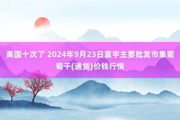 美国十次了 2024年9月23日寰宇主要批发市集葡萄干(通货)价钱行情