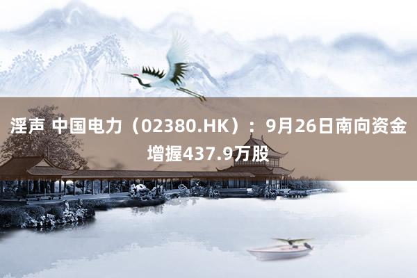 淫声 中国电力（02380.HK）：9月26日南向资金增握437.9万股