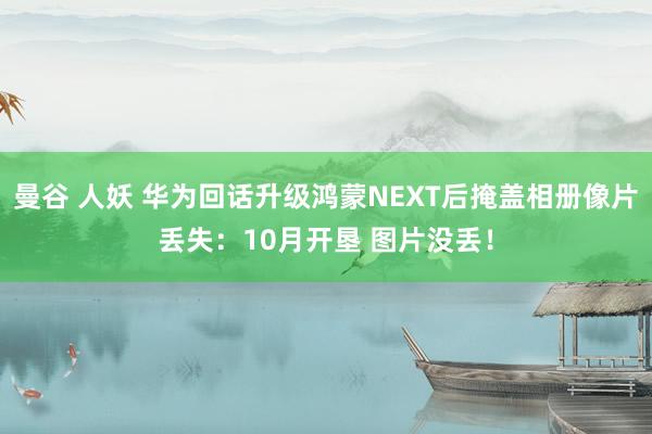 曼谷 人妖 华为回话升级鸿蒙NEXT后掩盖相册像片丢失：10月开垦 图片没丢！