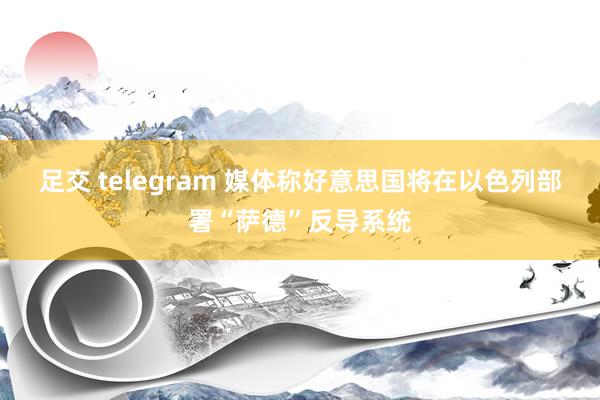 足交 telegram 媒体称好意思国将在以色列部署“萨德”反导系统