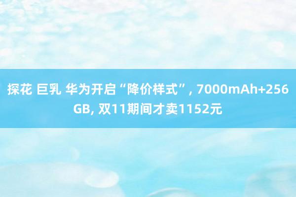 探花 巨乳 华为开启“降价样式”, 7000mAh+256GB, 双11期间才卖1152元