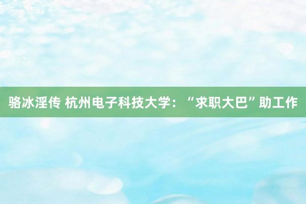 骆冰淫传 杭州电子科技大学：“求职大巴”助工作