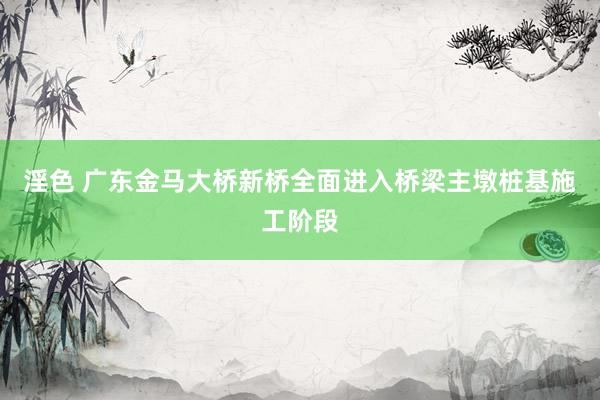 淫色 广东金马大桥新桥全面进入桥梁主墩桩基施工阶段