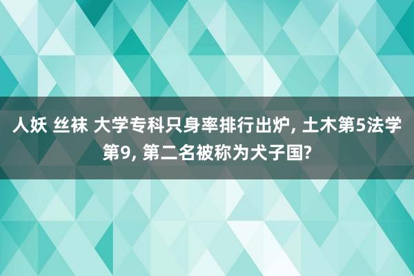 人妖 丝袜 大学专科只身率排行出炉, 土木第5法学第9, 第二名被称为犬子国?