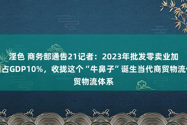 淫色 商务部通告21记者：2023年批发零卖业加多值占GDP10%，收拢这个“牛鼻子”诞生当代商贸物流体系