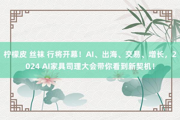 柠檬皮 丝袜 行将开幕！AI、出海、交易、增长，2024 AI家具司理大会带你看到新契机！