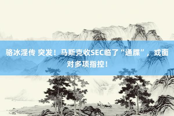 骆冰淫传 突发！马斯克收SEC临了“通牒”，或面对多项指控！