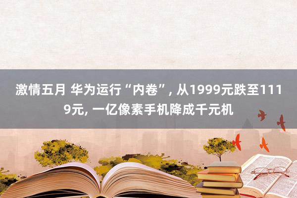 激情五月 华为运行“内卷”， 从1999元跌至1119元， 一亿像素手机降成千元机