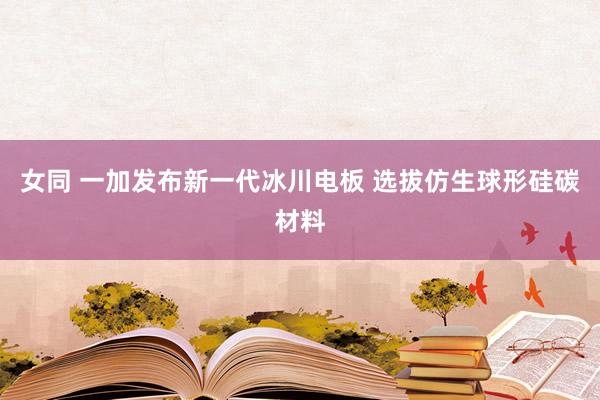 女同 一加发布新一代冰川电板 选拔仿生球形硅碳材料