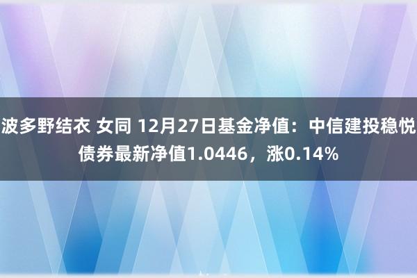 波多野结衣 女同 12月27日基金净值：中信建投稳悦债券最新净值1.0446，涨0.14%