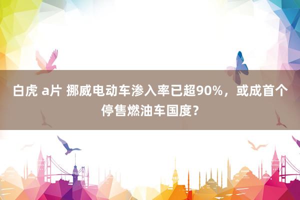 白虎 a片 挪威电动车渗入率已超90%，或成首个停售燃油车国度？