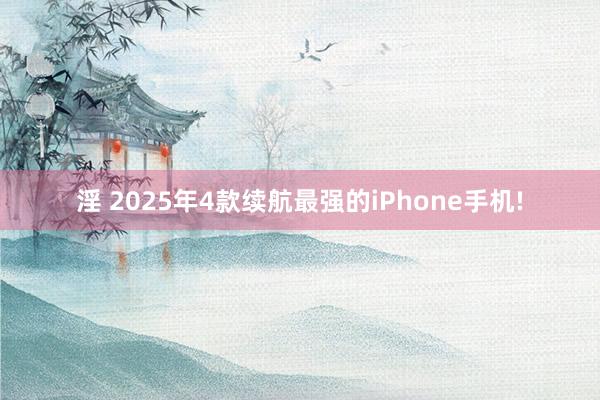 淫 2025年4款续航最强的iPhone手机!