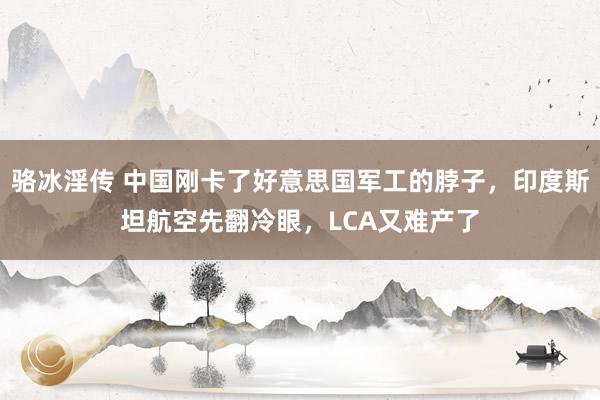 骆冰淫传 中国刚卡了好意思国军工的脖子，印度斯坦航空先翻冷眼，LCA又难产了