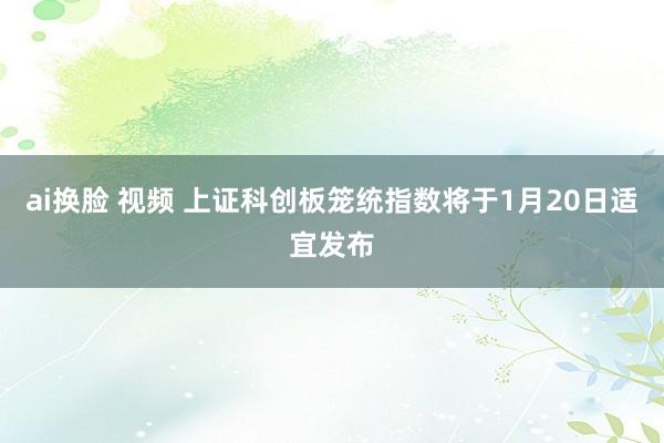 ai换脸 视频 上证科创板笼统指数将于1月20日适宜发布