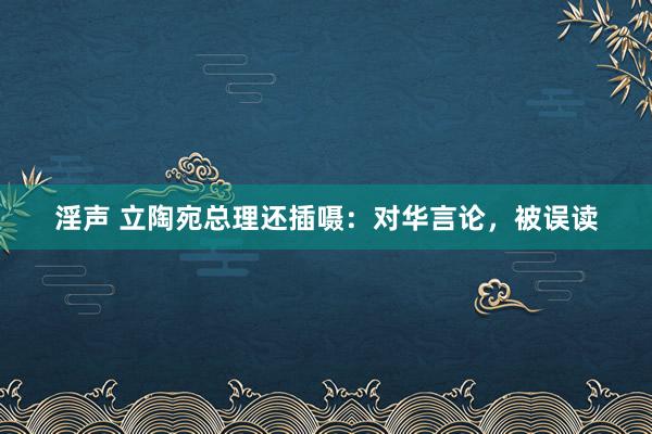 淫声 立陶宛总理还插嗫：对华言论，被误读