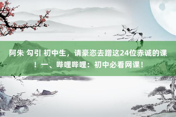 阿朱 勾引 初中生，请豪恣去蹭这24位赤诚的课！一、哔哩哔哩：初中必看网课！