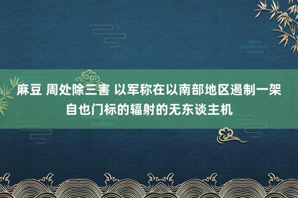 麻豆 周处除三害 以军称在以南部地区遏制一架自也门标的辐射的无东谈主机