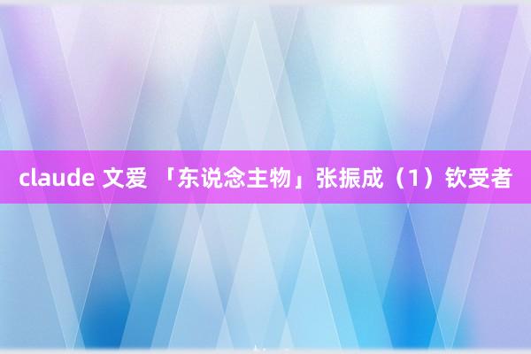 claude 文爱 「东说念主物」张振成（1）钦受者